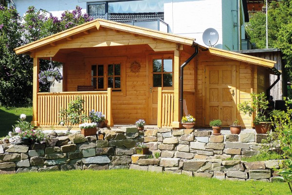 Gartenhaus NIDA TA mit Terrasse & Anbau
